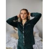 Велюрова жіноча піжама (кофта+штани) Heart Смарагдова